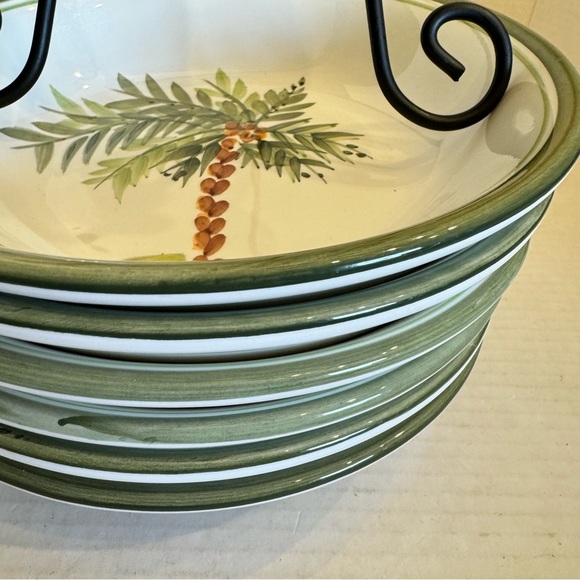Gibson Designs PALM COURT GIDPAC Cereal Bowl Green Palm Tree Green - Set of 4 - Picture 8 of 16